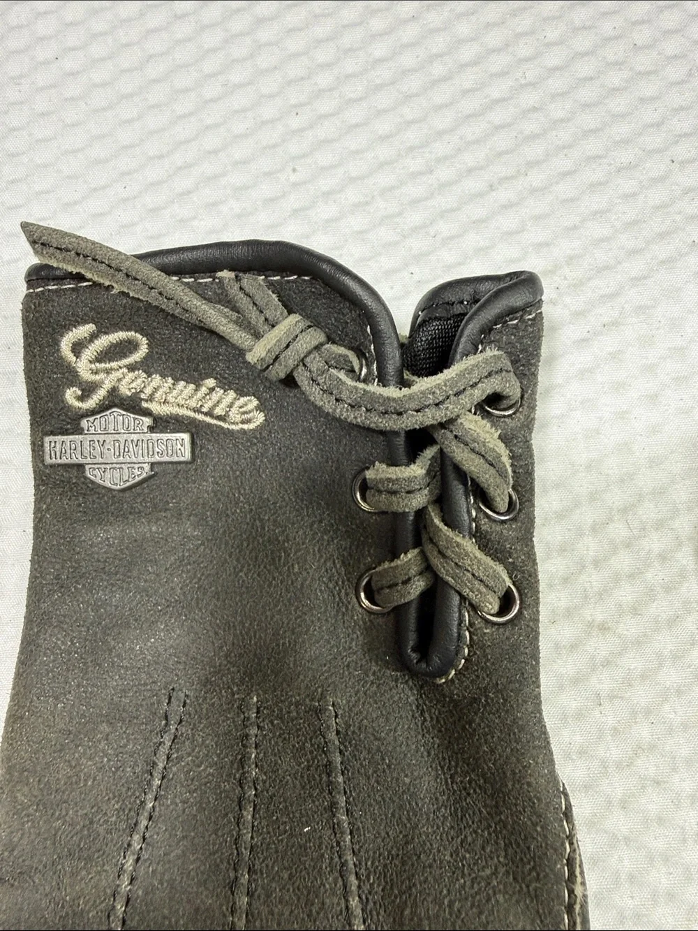 Harley-Davidson Black Lace-Up Leather Riding Gloves size S